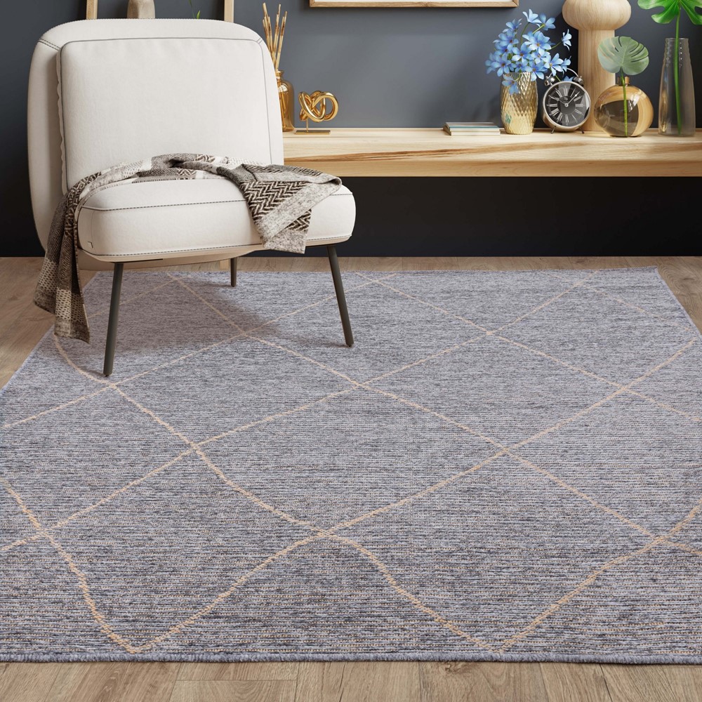 Mulberry Berber Jute Flatweave Rugs in Ice Blue